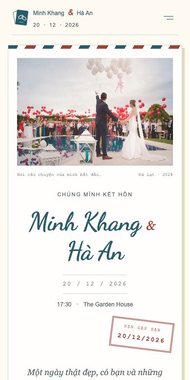 Thiệp Bưu Thiếp với ảnh và lời mời viết tay